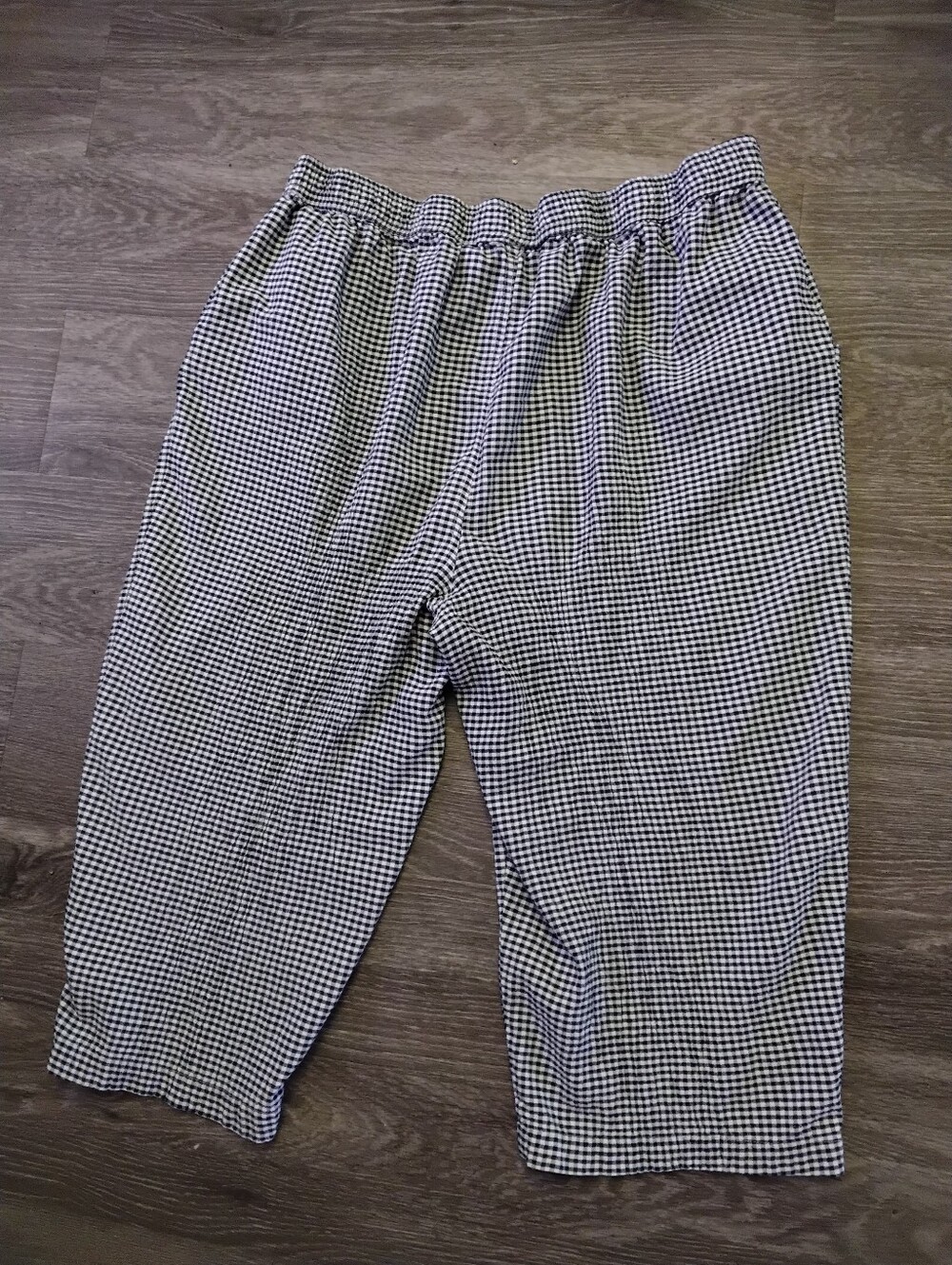 Emily Daniel's gingham print cotton stretch waist 20L capris Women’s SZ 2X XXL